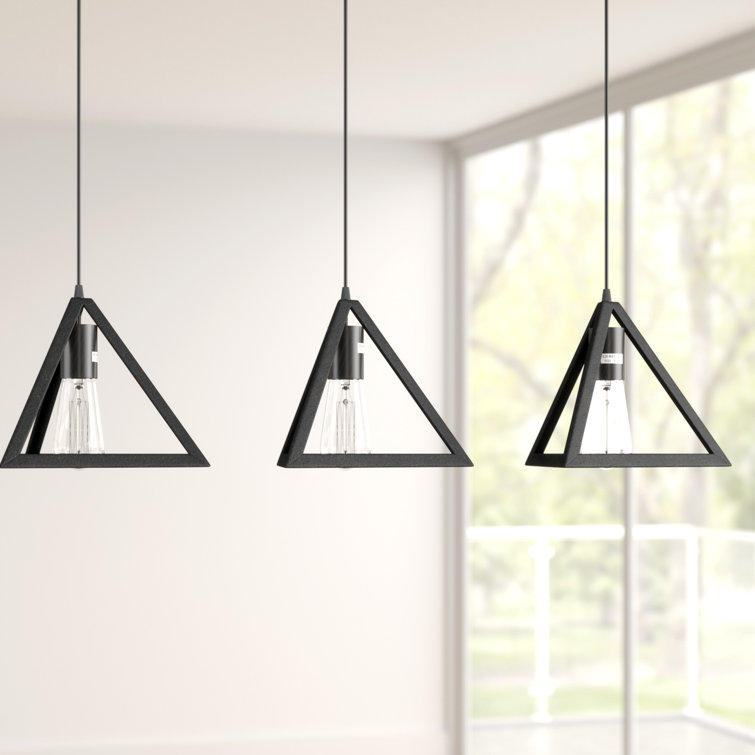 Brayden Studio® Merriam 3 Light Kitchen Island Geometric Pendant
